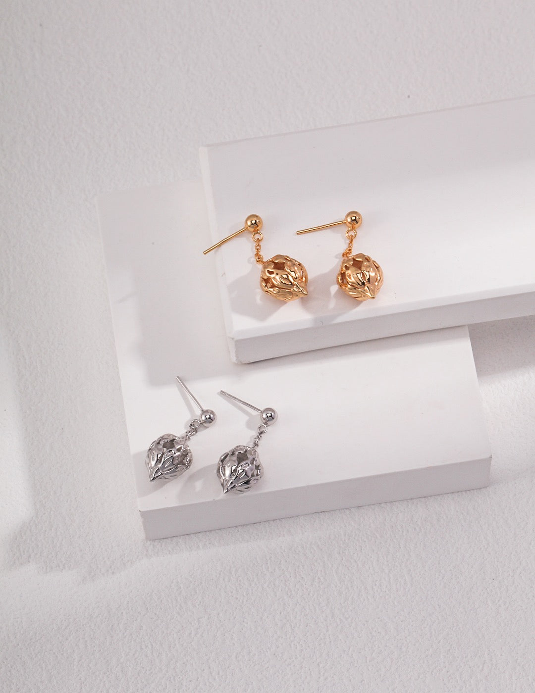 Wild Bloom-Sterling Silver Pearl Earrings