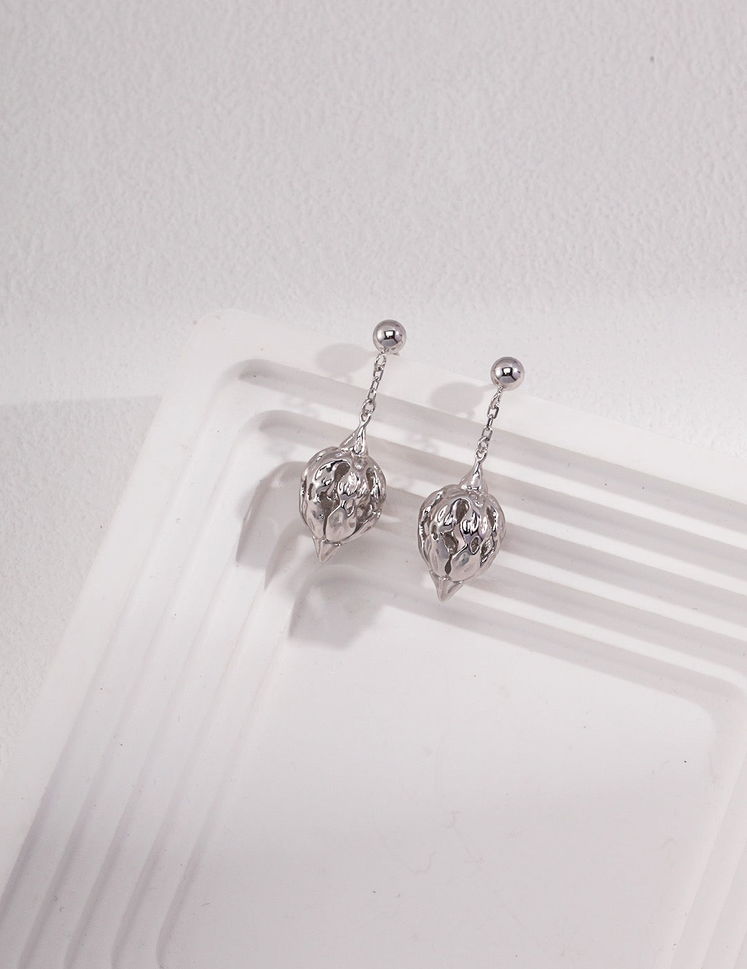 Wild Bloom-Sterling Silver Pearl Earrings