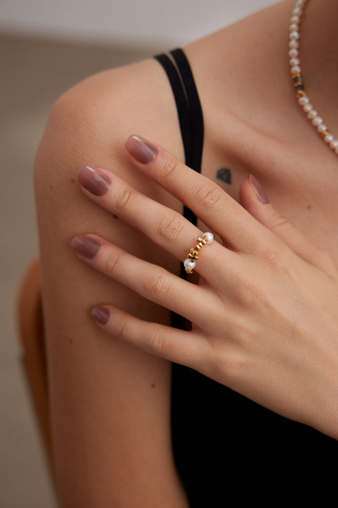 Constella Pearl Ring-Sterling Silver Pearl Ring