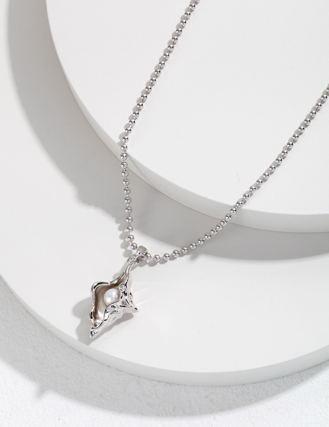 Auralume-Steling Silver Pearl Necklace