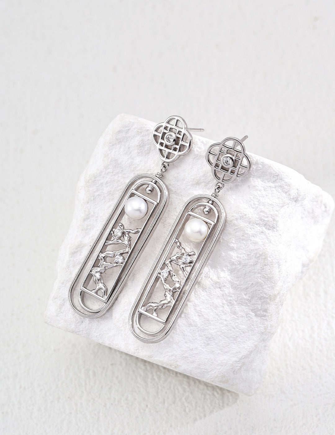 Silent Bloom-Sterling Silver Earrings