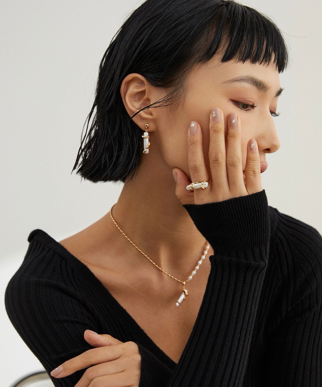 Baroque Pearl Collection-Sterliing Silver Baroque Pearl Ring