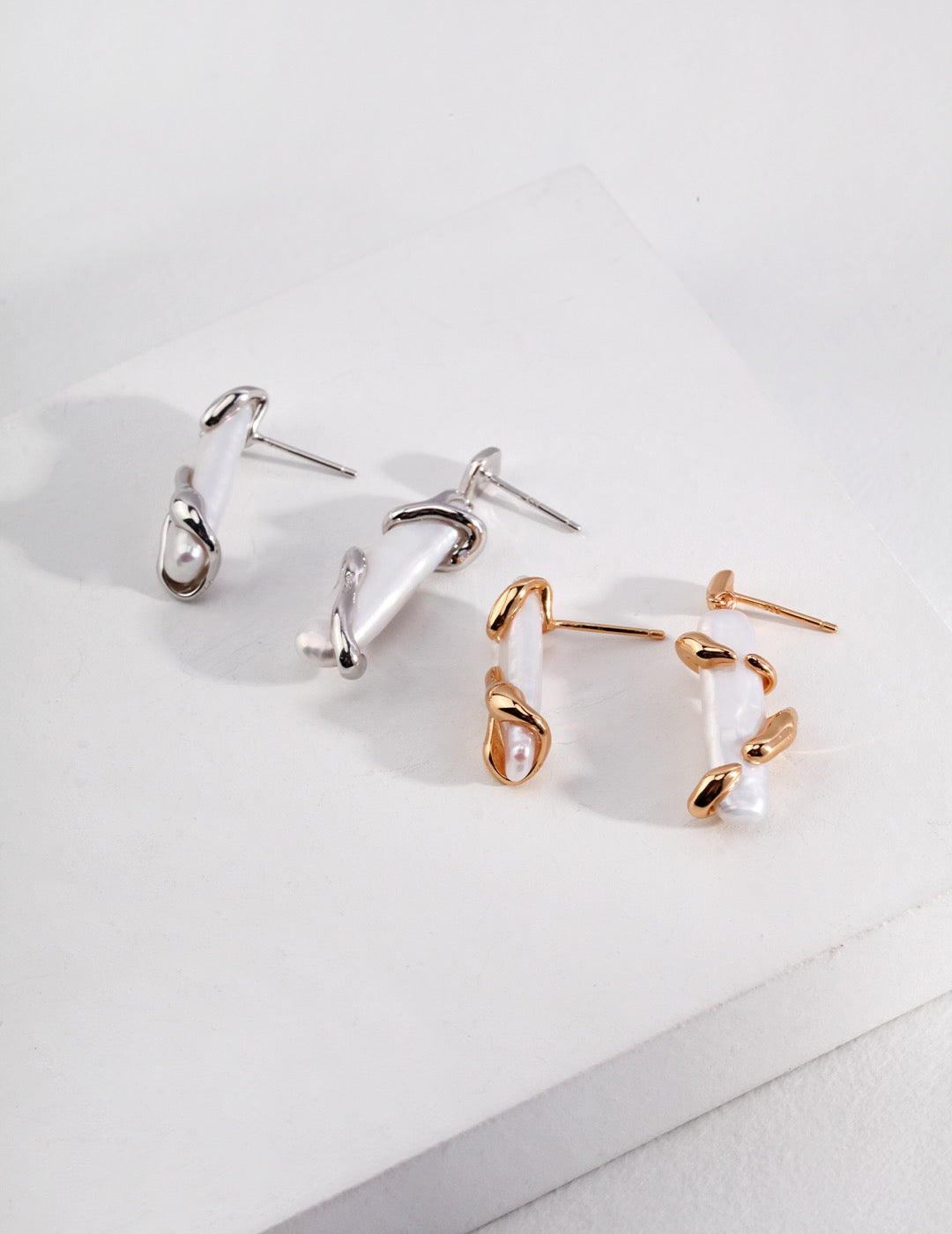 Baroque Pearl Collection-Sterliing Silver Baroque Pearl Earrings