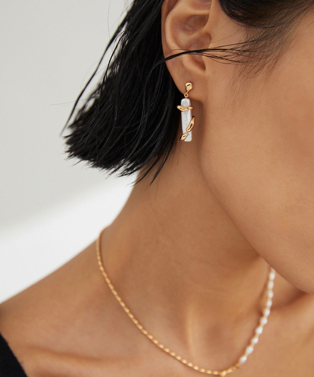 Baroque Pearl Collection-Sterliing Silver Baroque Pearl Earrings