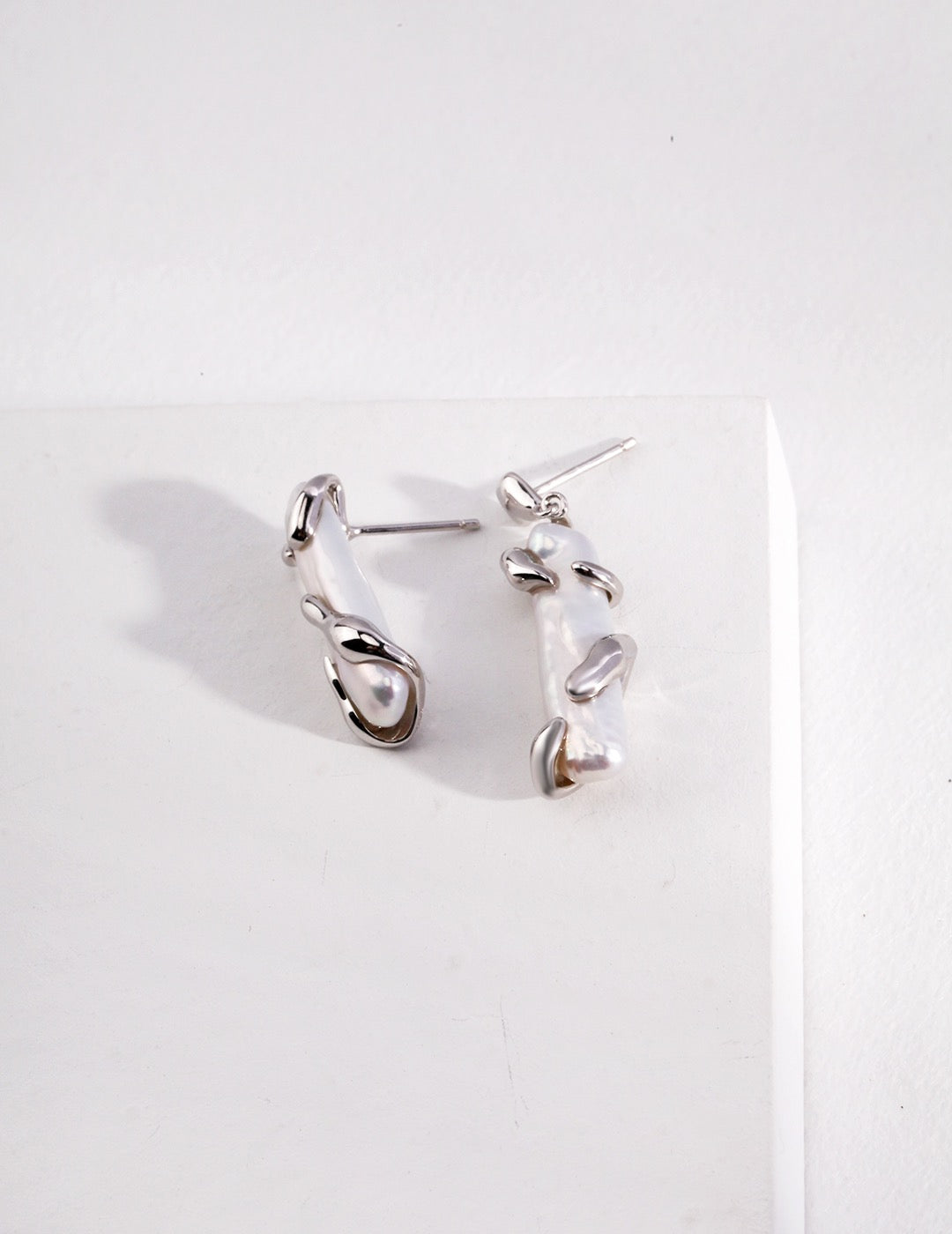 Baroque Pearl Collection-Sterliing Silver Baroque Pearl Earrings