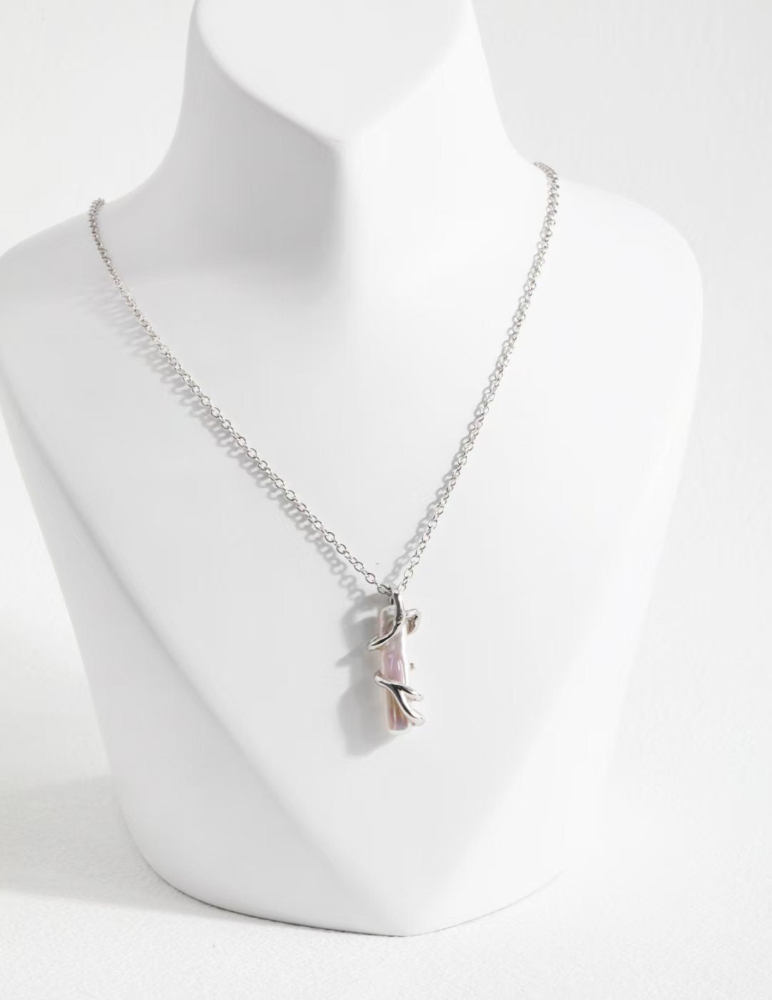 Baroque Pearl Collection-Sterliing Silver Baroque Pearl Necklace(1)