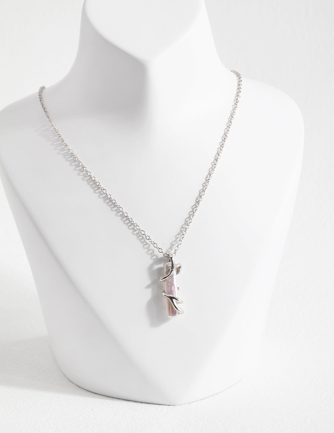 Baroque Pearl Collection-Sterliing Silver Baroque Pearl Necklace(2)