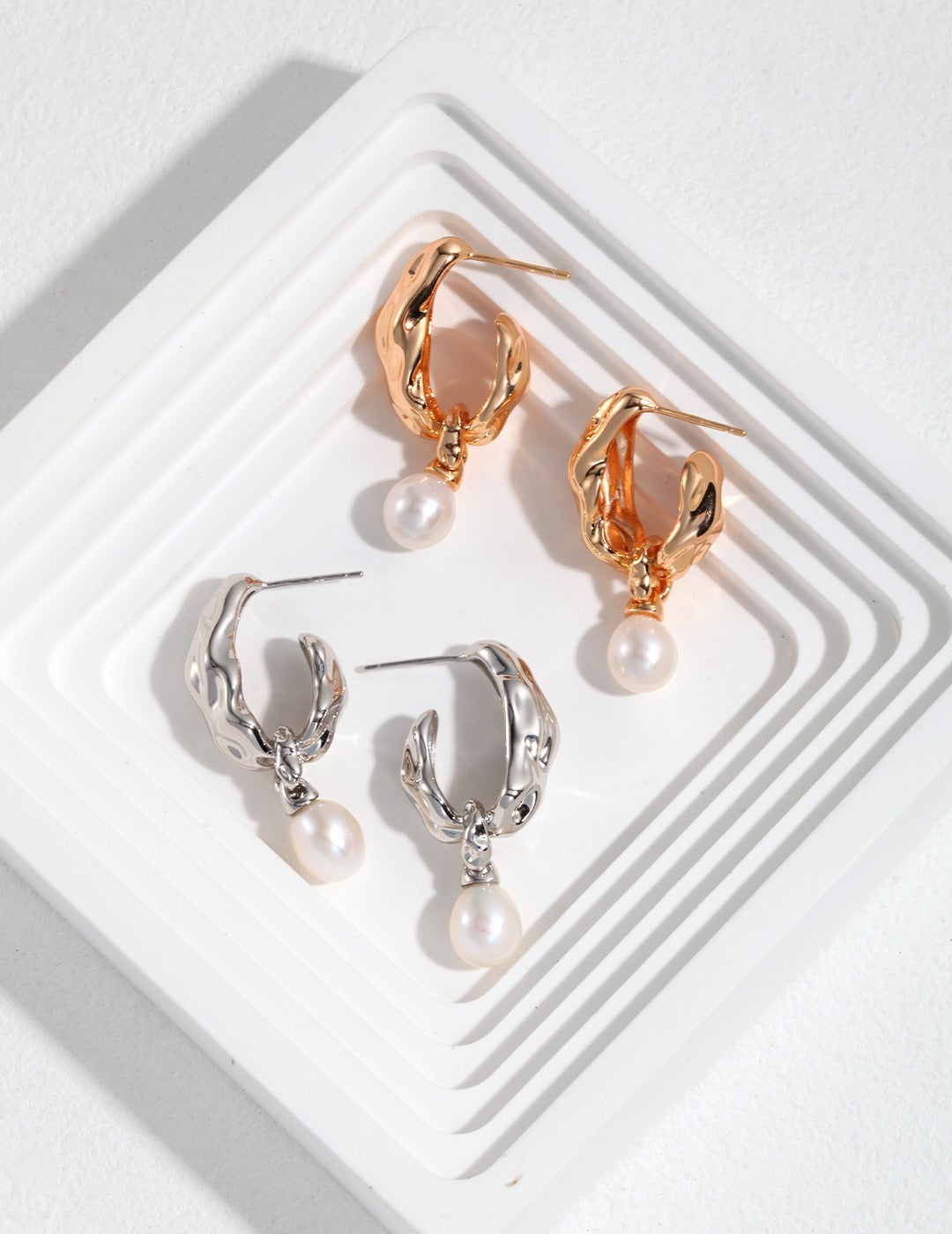 Scarf-Sterling Silver Pearl Earrings