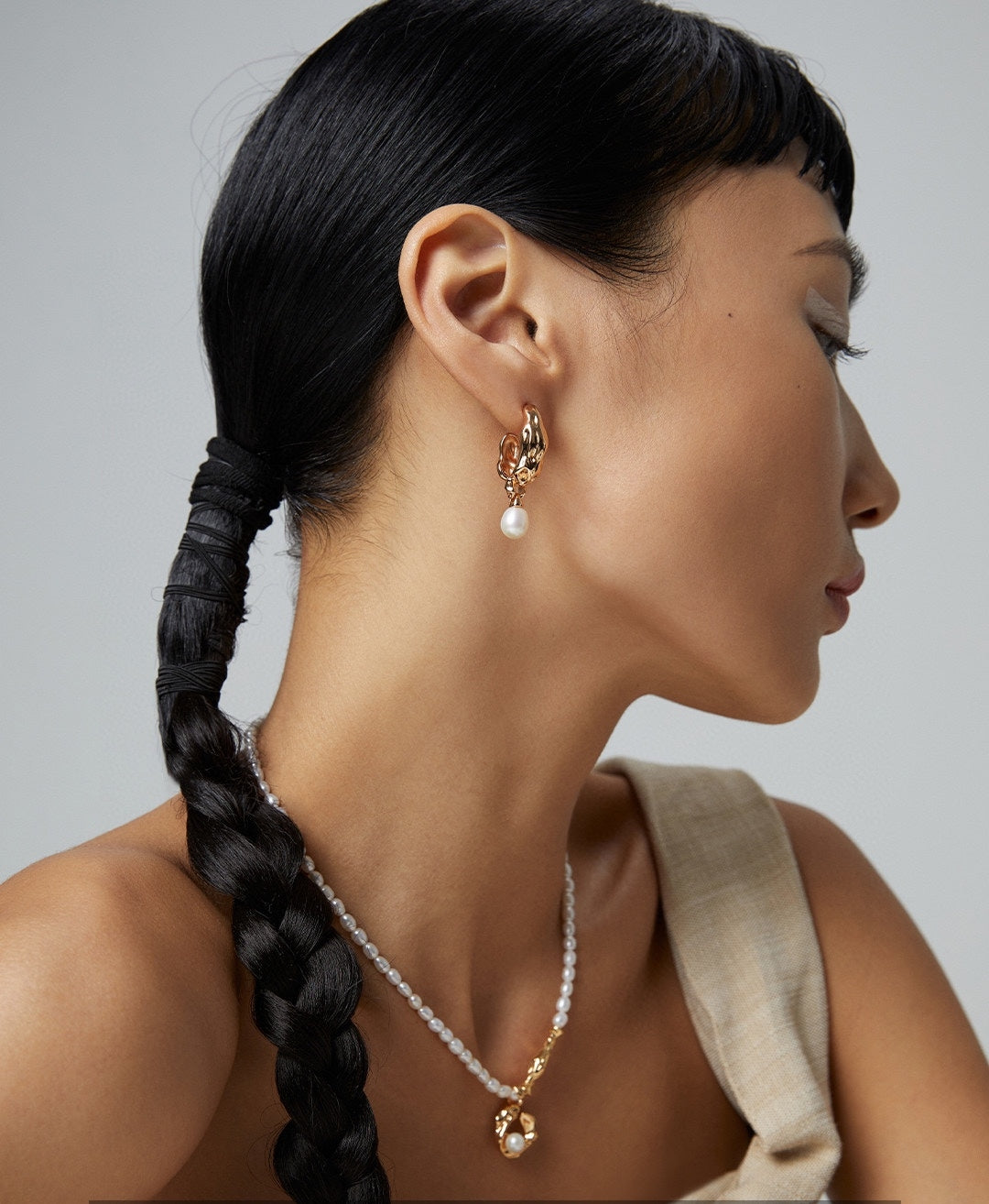 Scarf-Sterling Silver Pearl Necklace