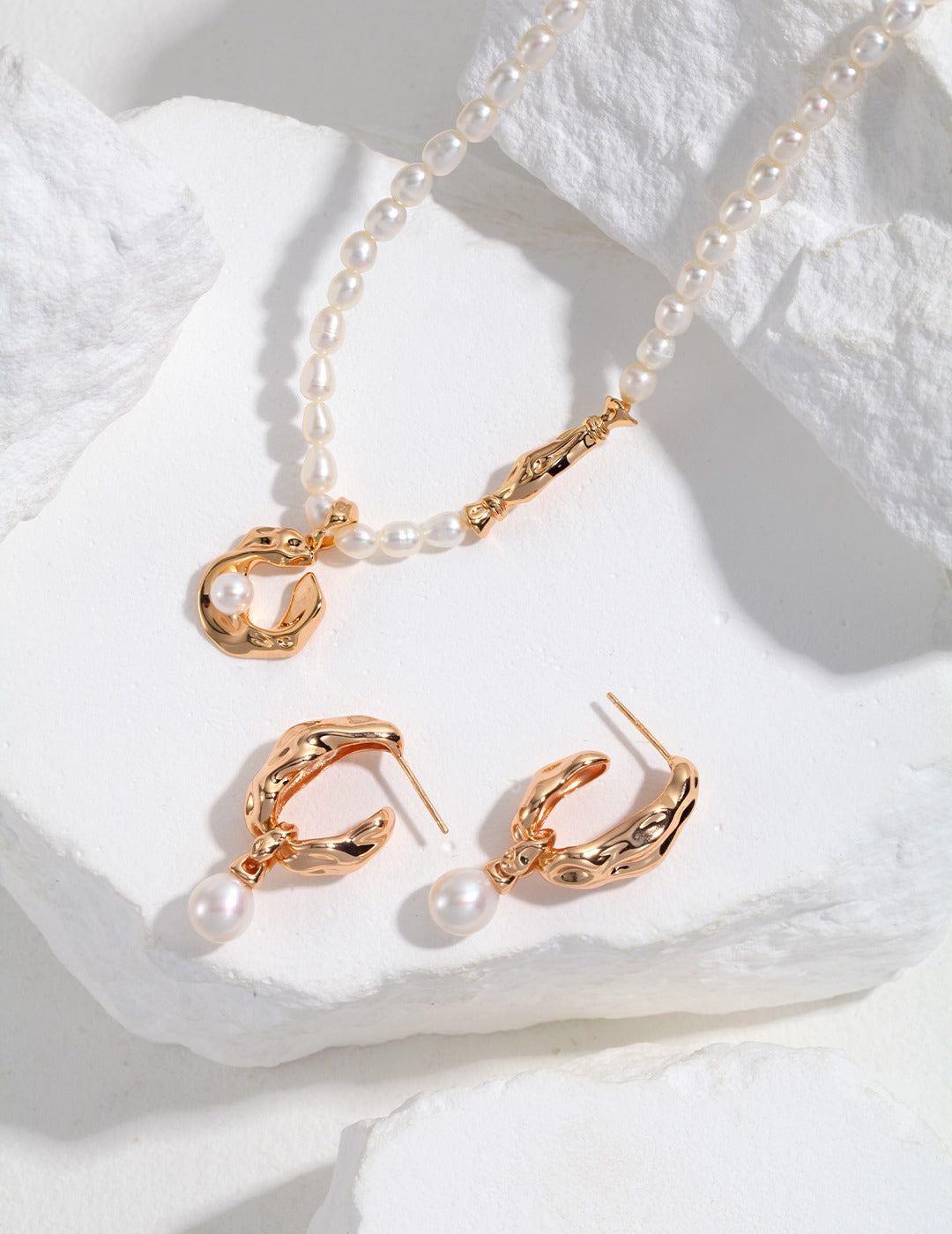 Scarf-Sterling Silver Pearl Necklace