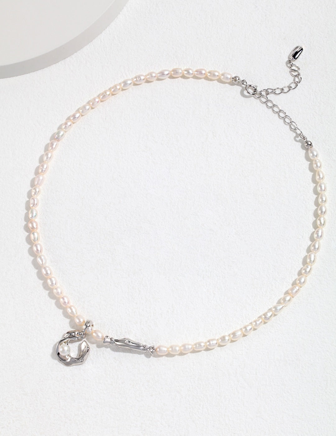 Scarf-Sterling Silver Pearl Necklace