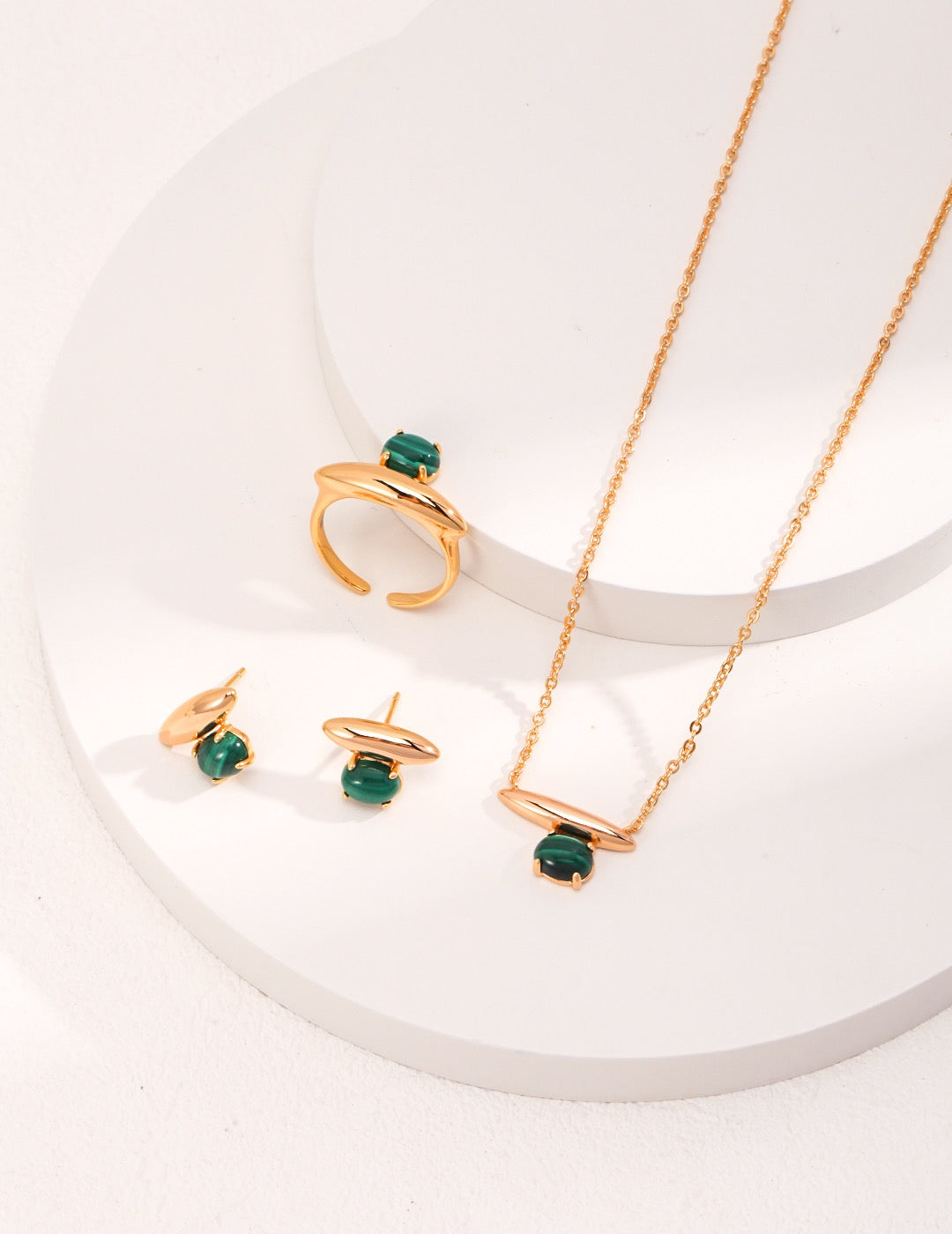 DEEP CALM - Sterling Silver Malachite Earrings