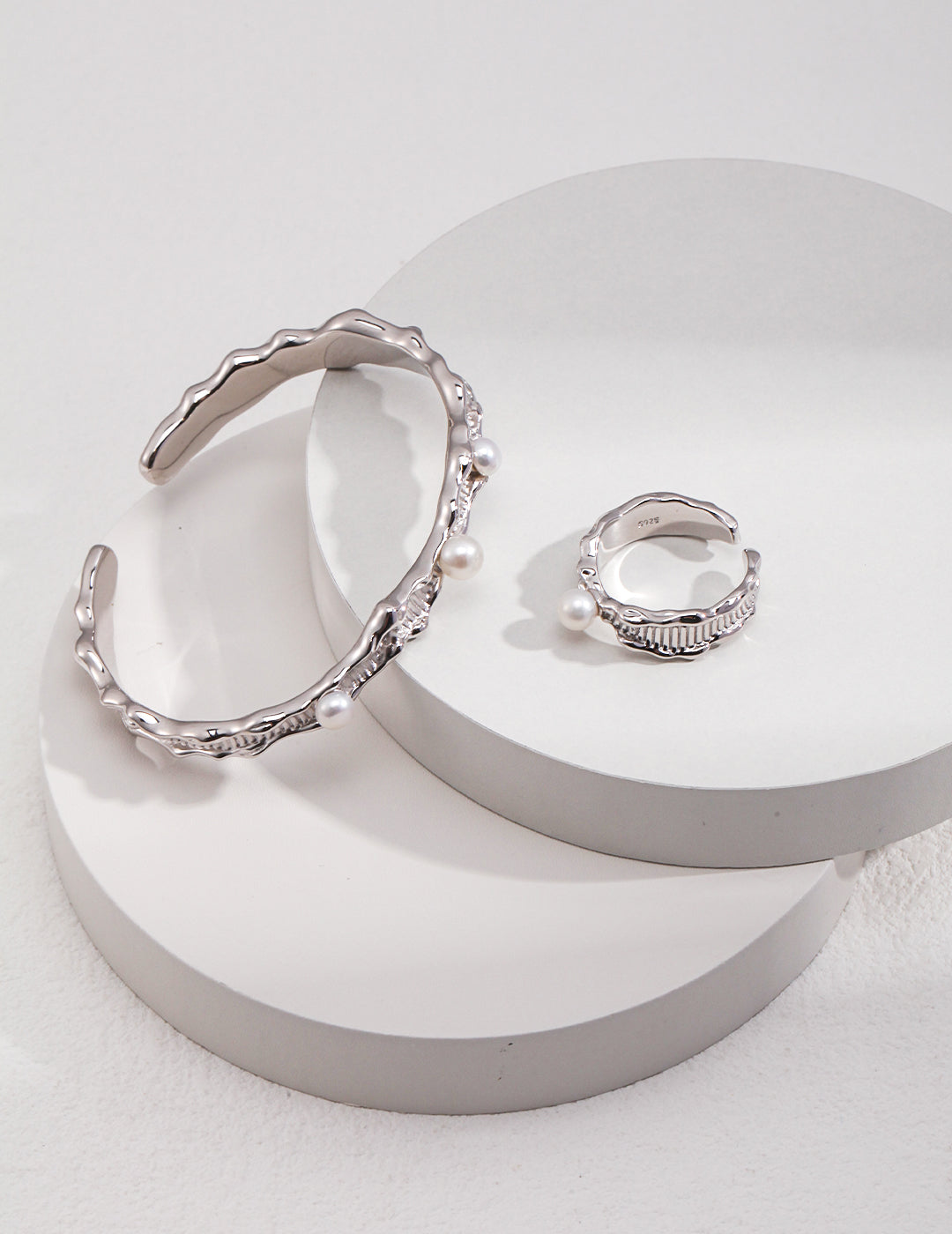 Lunar Tide - Sterling Silver Pearl Ring