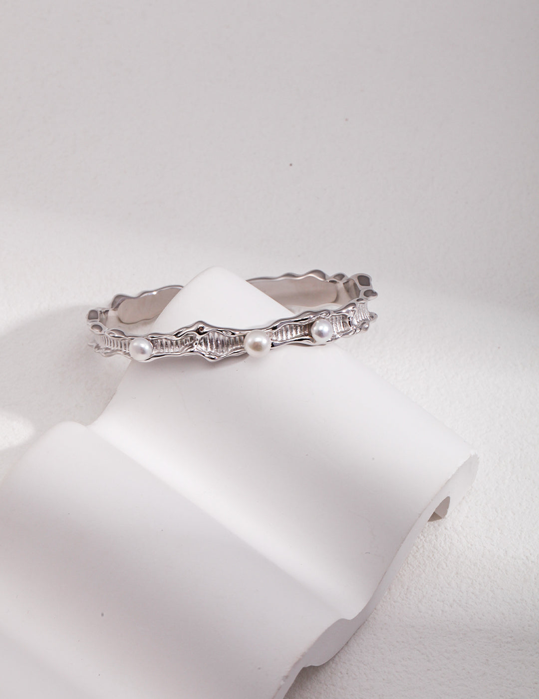 Lunar Tide - Sterling Silver Pearl Bracelet