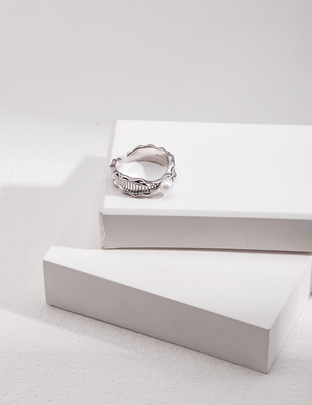 Lunar Tide - Sterling Silver Pearl Ring