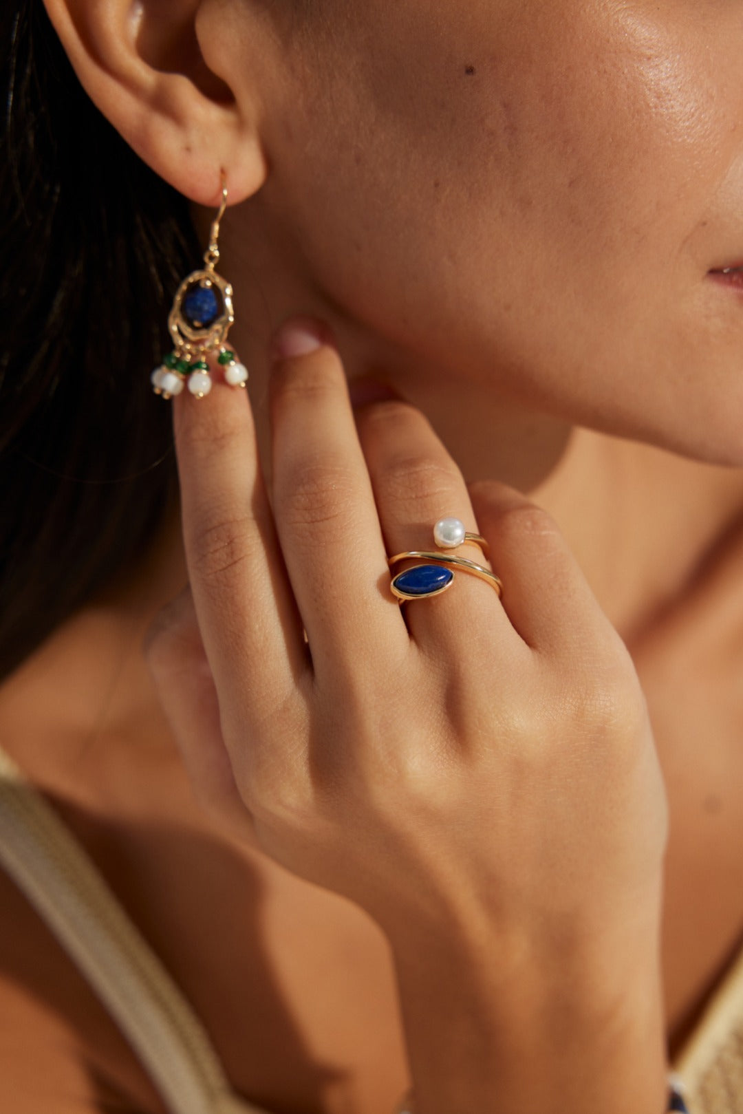 VOYAGER’S COMPASS-Sterling Silver Lapis Lazuli Ring