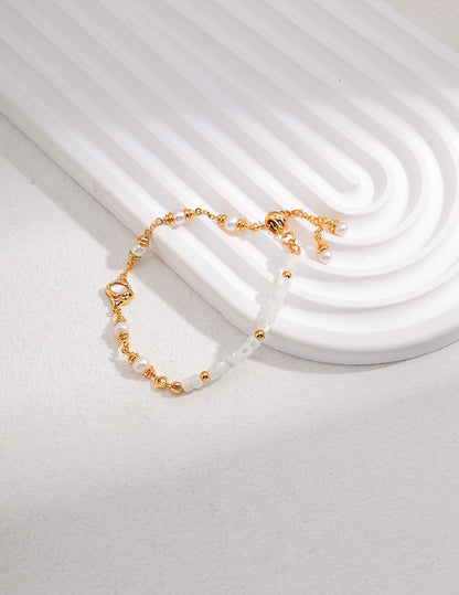 FLUIDE-Sterling Silver Mother-of-Pearl Bracelet