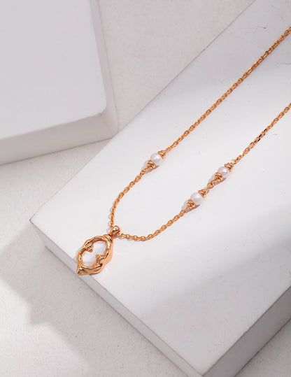FLUIDE-Silver Mother-of-pearl Necklace （Option 1）