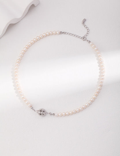 Wild Bloom-Sterling Silver Pearl Necklace