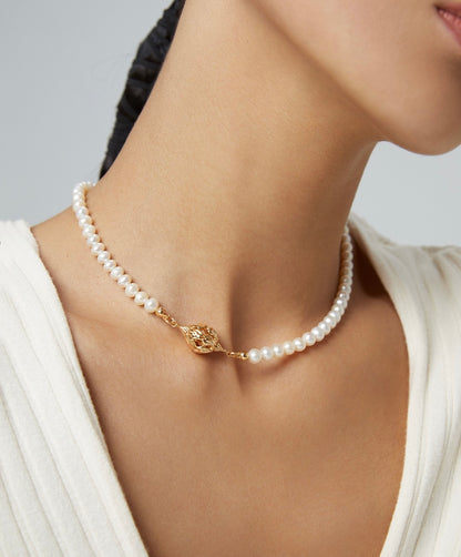 Wild Bloom-Sterling Silver Pearl Necklace