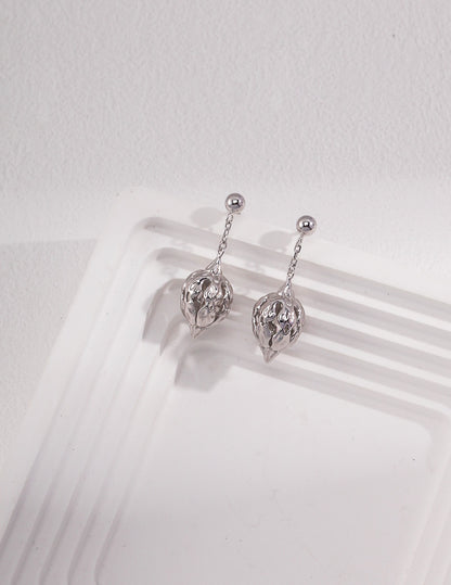 Wild Bloom-Sterling Silver Pearl Earrings