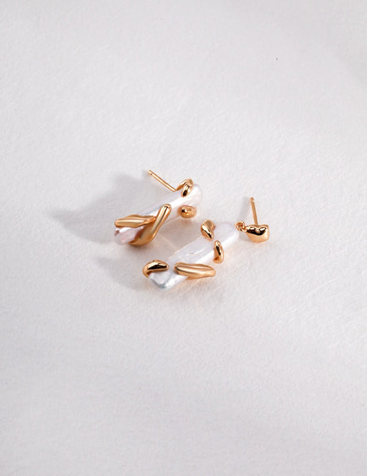 Baroque Pearl Collection-Sterliing Silver  Baroque Pearl Earrings