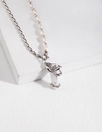 Baroque Pearl Collection-Sterliing Silver  Baroque Pearl Necklace（2）