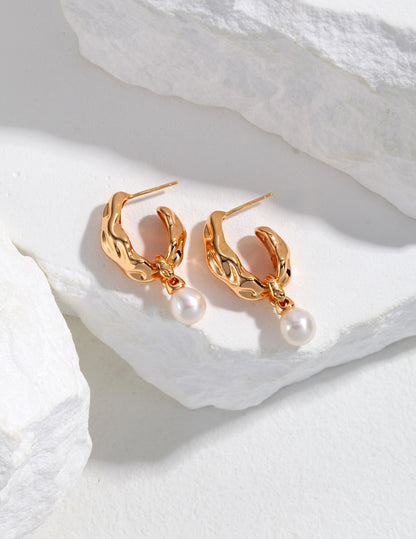 Scarf-Sterling Silver Pearl Earrings
