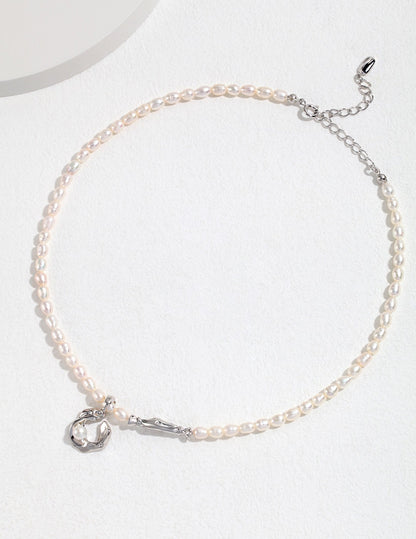 Scarf-Sterling Silver Pearl Necklace