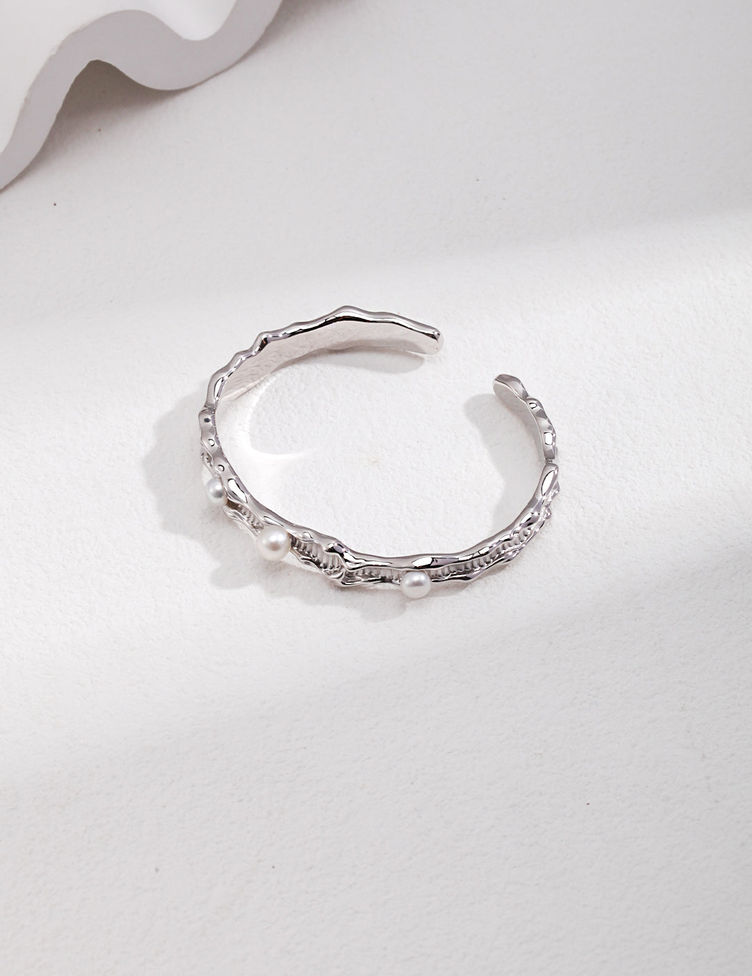 Lunar Tide - Sterling Silver Pearl Bracelet