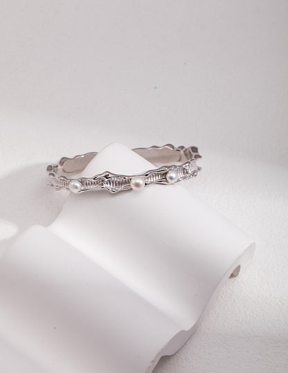 Lunar Tide - Sterling Silver Pearl Bracelet