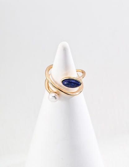 VOYAGER’S COMPASS-Sterling Silver Lapis Lazuli Ring